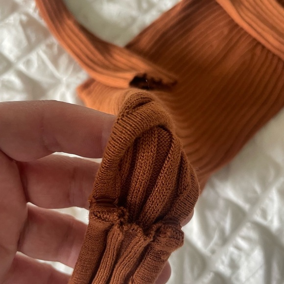 Hera Collection Rust Ribbed Bodysuit - Picture 3 of 7